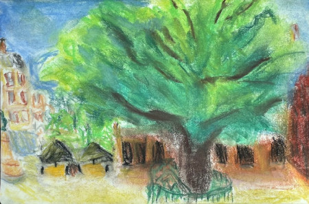 Hofplein with Wilhelminatree  Leeuwarden
